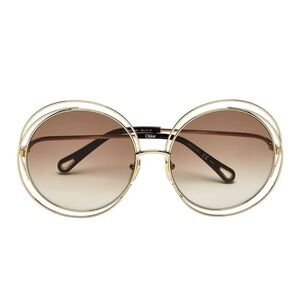 Chloe CH0045S Gold/Brown Gradient Oversized Round Sunglasses